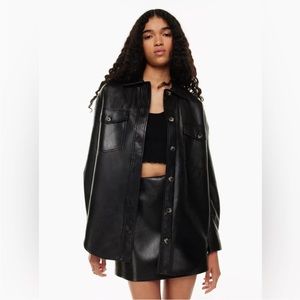 Wilfred The Ganna Shirt Faux Leather Black Jacket Shacket Size S